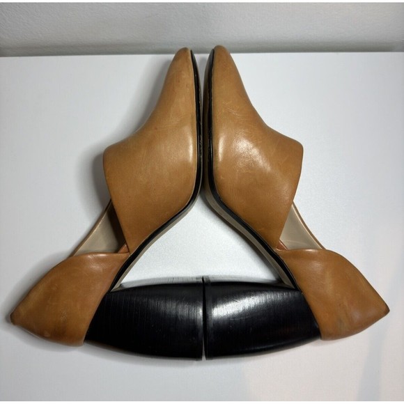 MNG By Mango Leather Heels 9 Mule Retro Chunky Block Heels Unique Funky 70s Heel - Picture 13 of 16